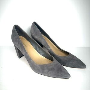 Marc Fisher Charcoal Gray Suede Block Heels Size 9.5